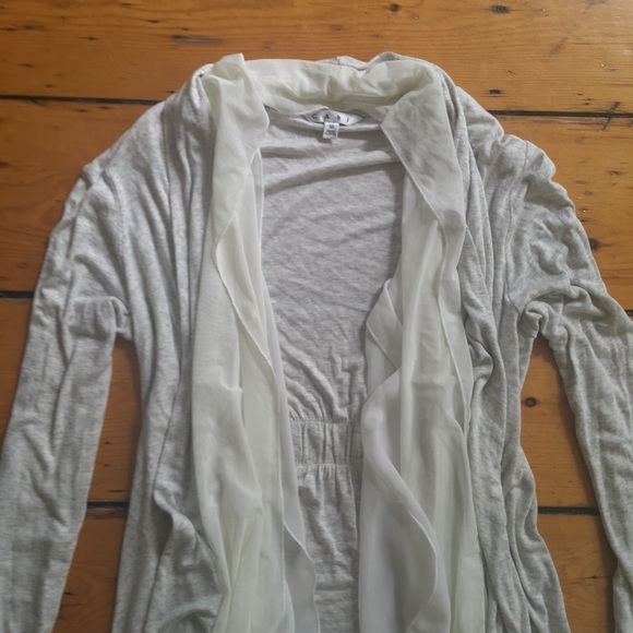 NWOT Cabi gray cream and white cotton cardigan M - Picture 8 of 8